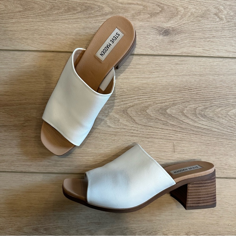 Steve Madden Block Heel Leather Sandals